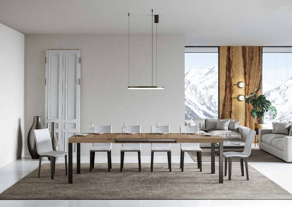Itamoby Tavolo allungabile 90X140/244 cm Everyday Quercia Natura telaio Antracite Online