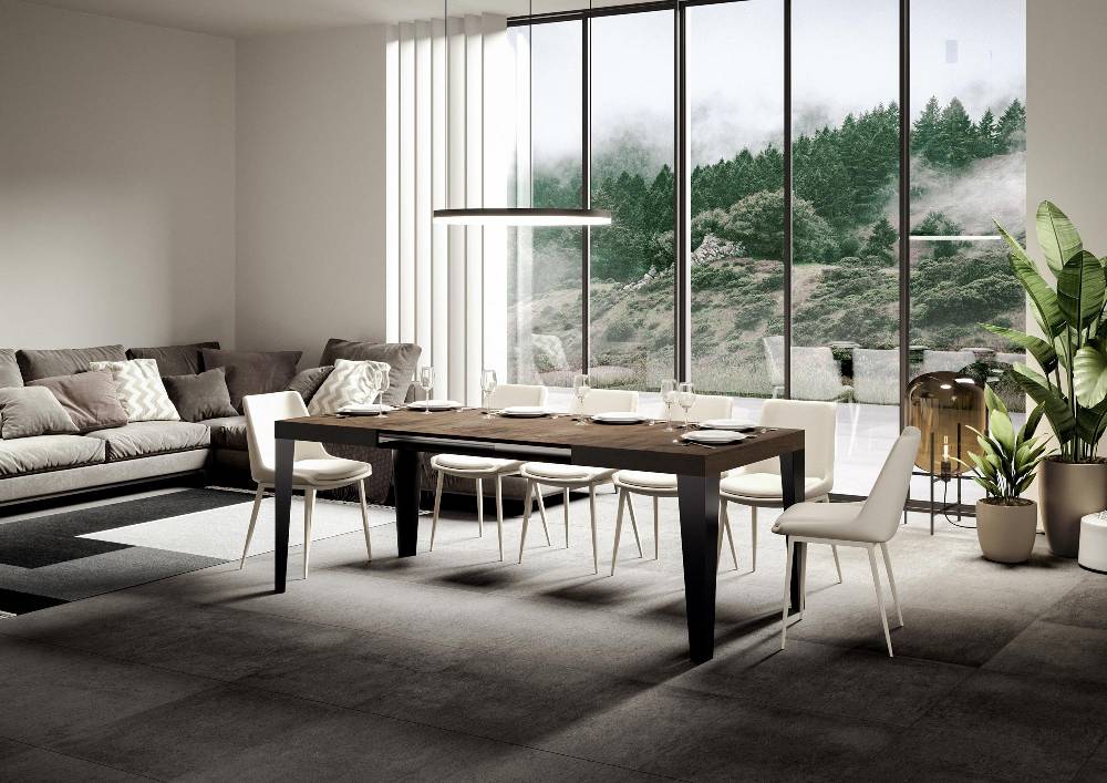 Itamoby Tavolo allungabile 90X140/244 cm Flame Noce telaio Antracite Vendita Calda