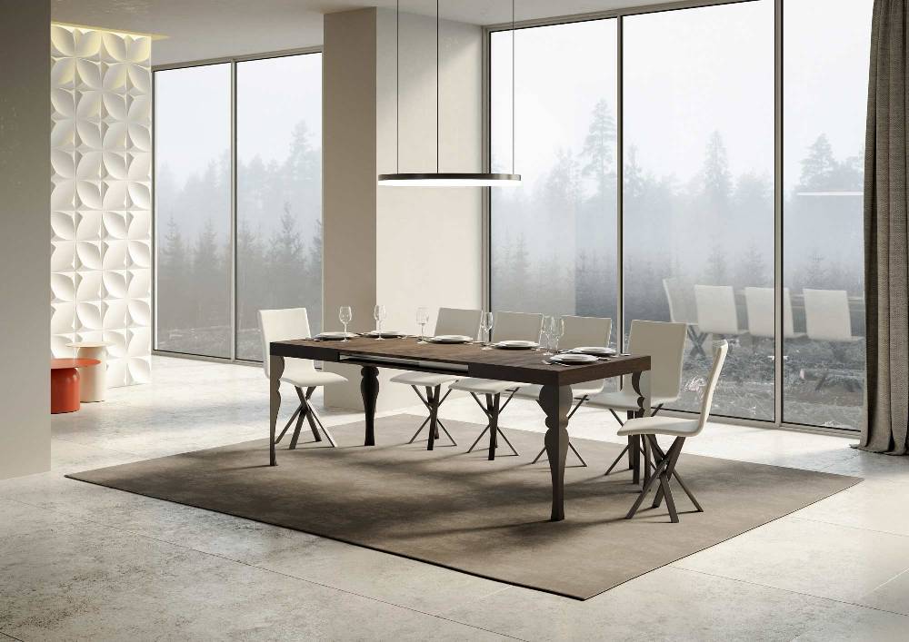 Itamoby Tavolo allungabile 90X120/224 cm Paxon Noce telaio Antracite Prezzo di fabbrica