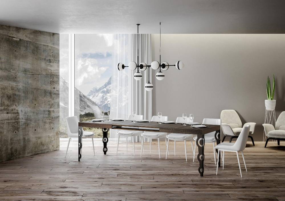 Itamoby Tavolo allungabile 90X120/224 cm Karamay Noce telaio Antracite Vendite stagionali