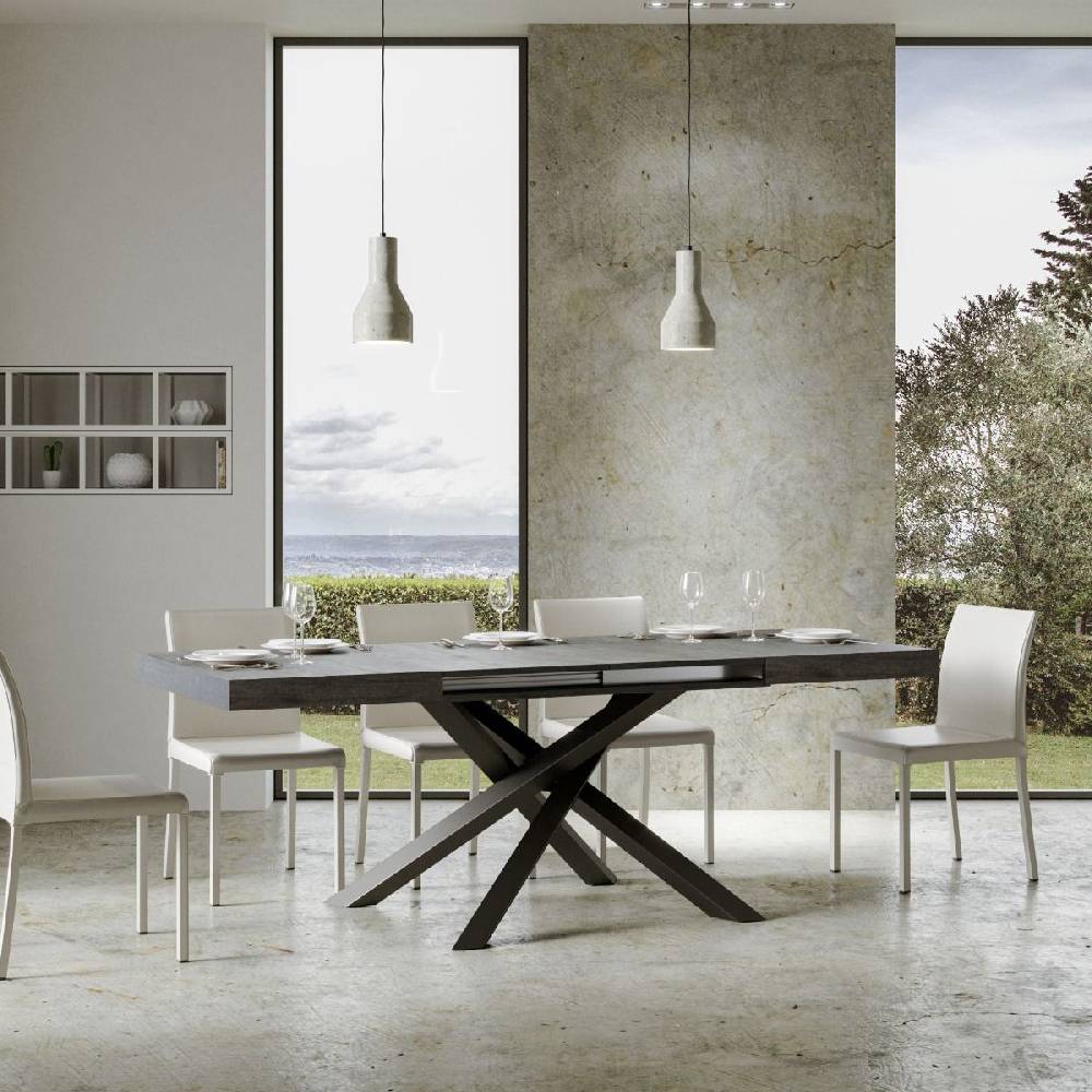 Itamoby Tavolo allungabile 90×120/224 cm Volantis Cemento telaio Antracite Only for today