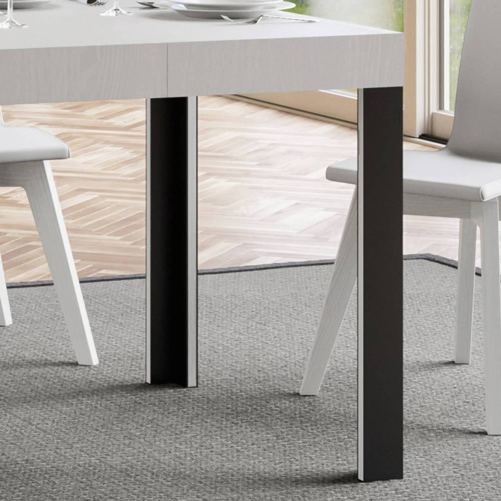 Itamoby Tavolo allungabile 90×140/244 cm Linea Bianco Frassino telaio Antracite Nuovo