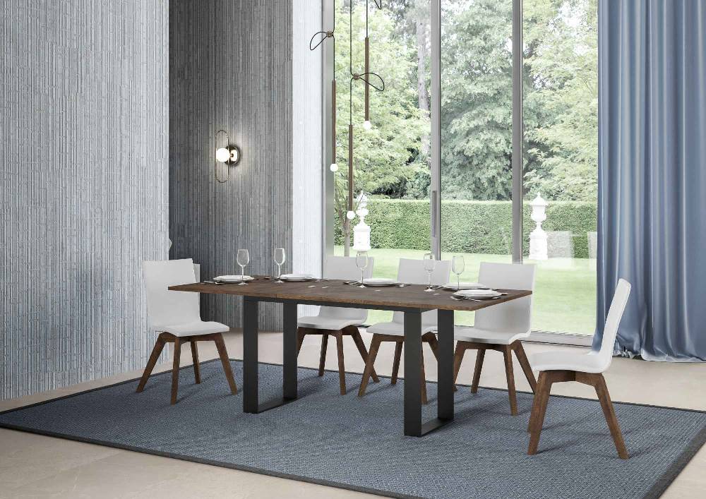 Itamoby Tavolo Tecno Double Noce 120×45 aperto/Allungato120x90/200×90 gambe/telaio Antracite Offerte