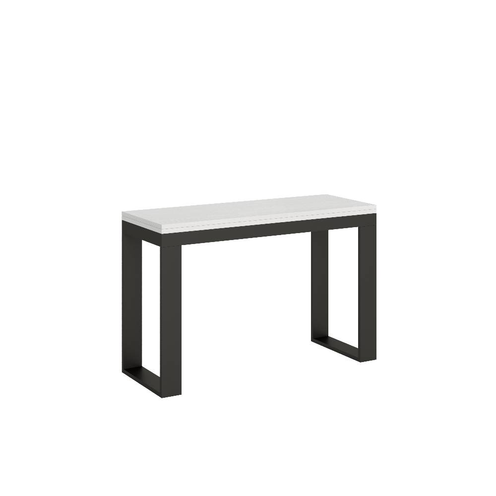 Itamoby Tavolo Tecno Double Bianco Frassino 120×45 aperto/Allungato120x90/200×90 gambe/telaio Antracite Vendita Calda