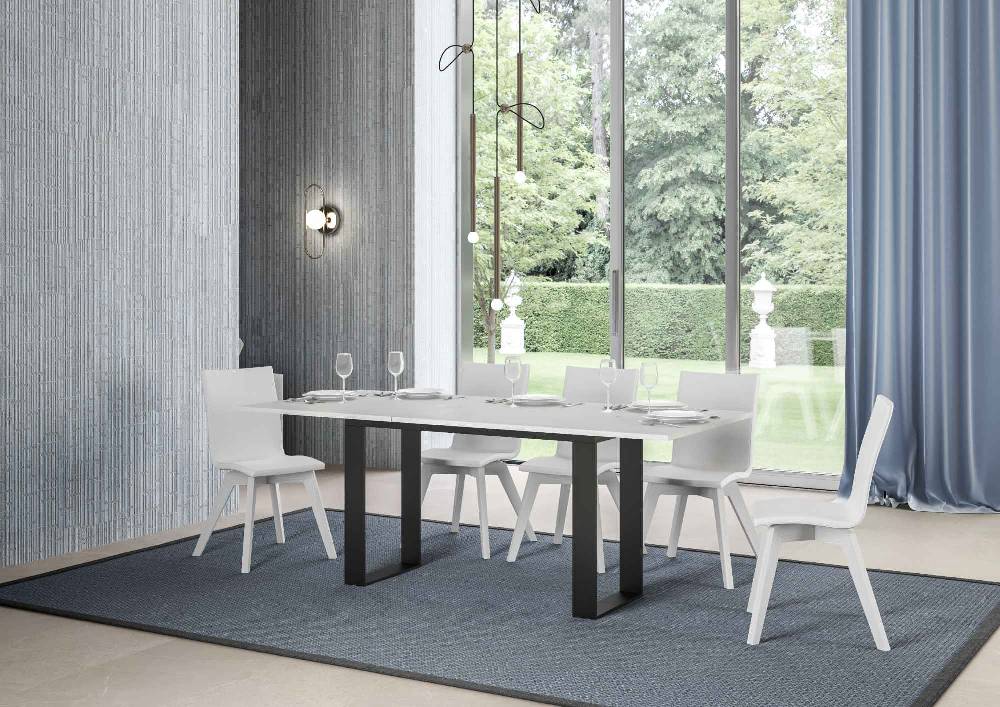 Itamoby Tavolo Tecno Double Bianco Frassino 120×45 aperto/Allungato120x90/200×90 gambe/telaio Antracite Vendita Calda
