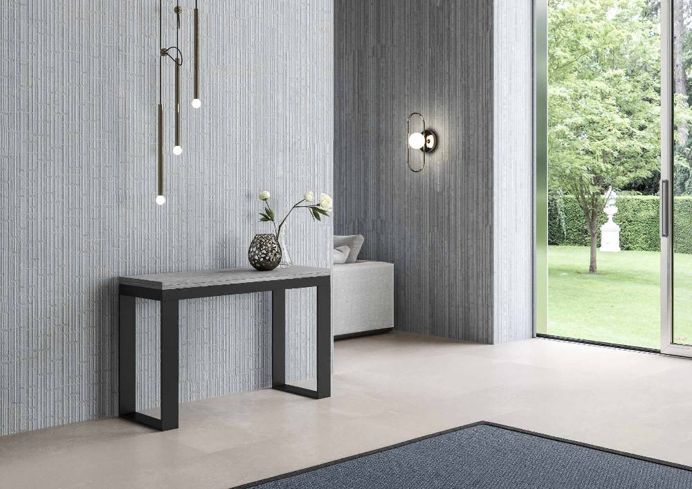 Itamoby Tavolo Tecno Double Cemento 120×45 aperto 120×90 gambe/telaio Antracite I Più Venduti