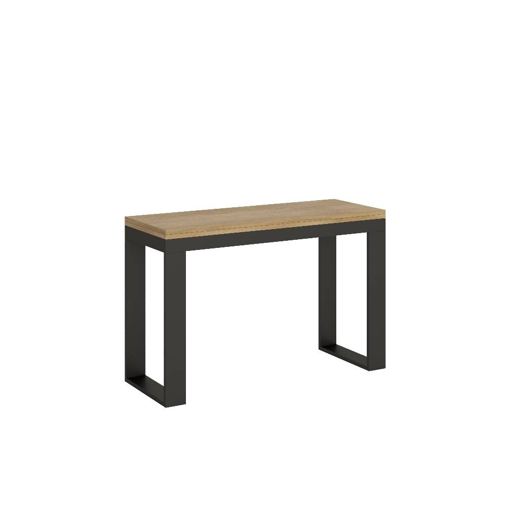 Itamoby Tavolo Tecno Double Quercia Natura 120×45 aperto 120×90 gambe/telaio Antracite