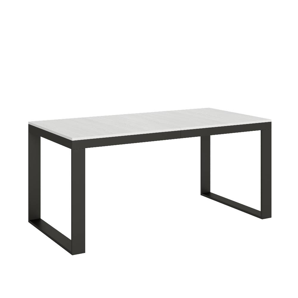 Itamoby Tavolo Tecno Evolution piano Bianco Frassino 90×180 Allungato 90×440 telaio Antracite