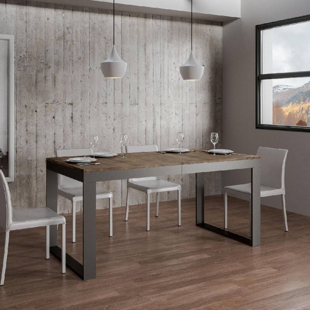 Itamoby Tavolo Tecno Evolution piano Noce 90×160 Allungato 90×420 telaio Antracite Sconto di tempo limitato