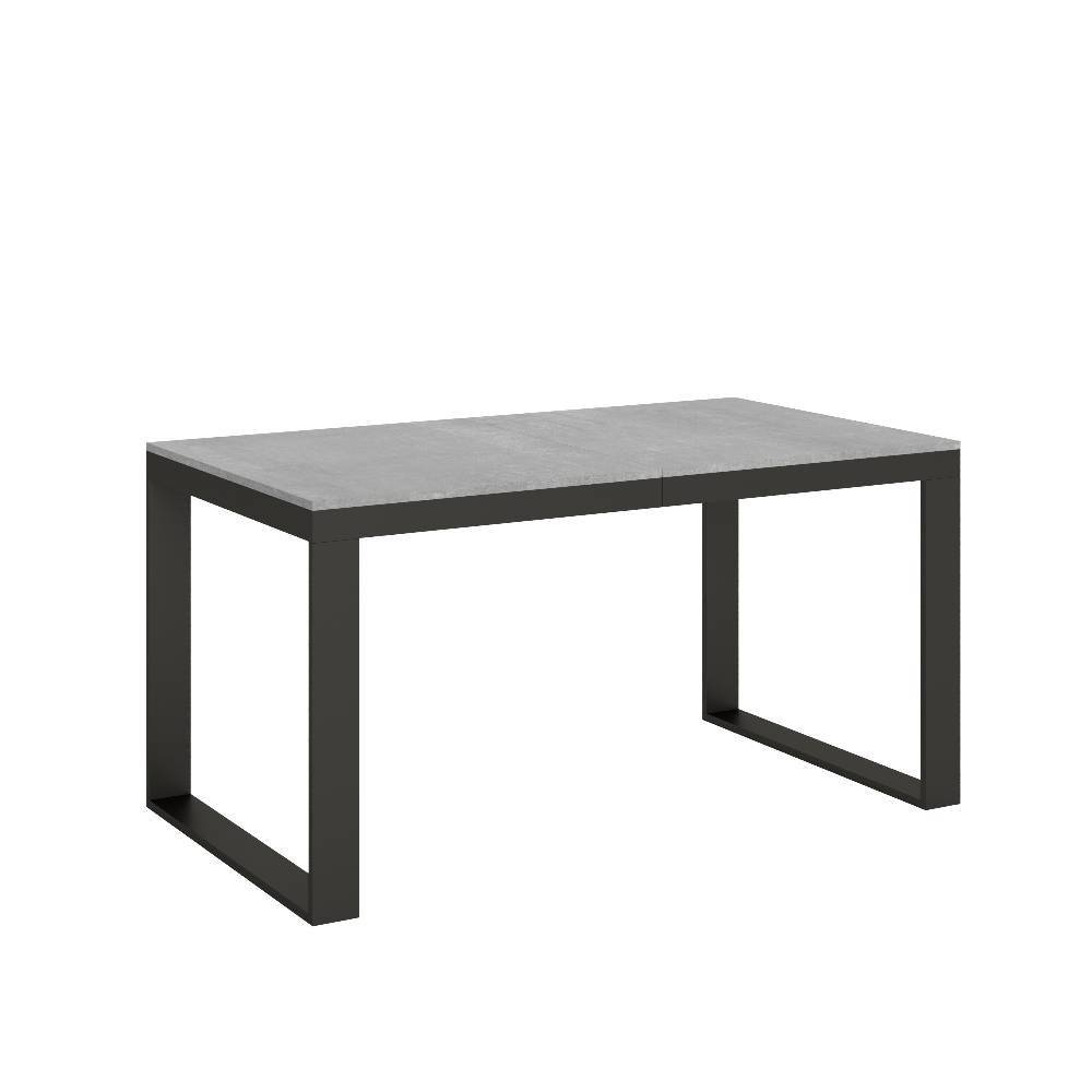 Itamoby Tavolo Tecno Evolution piano Cemento 90×160 Allungato 90×420 telaio Antracite