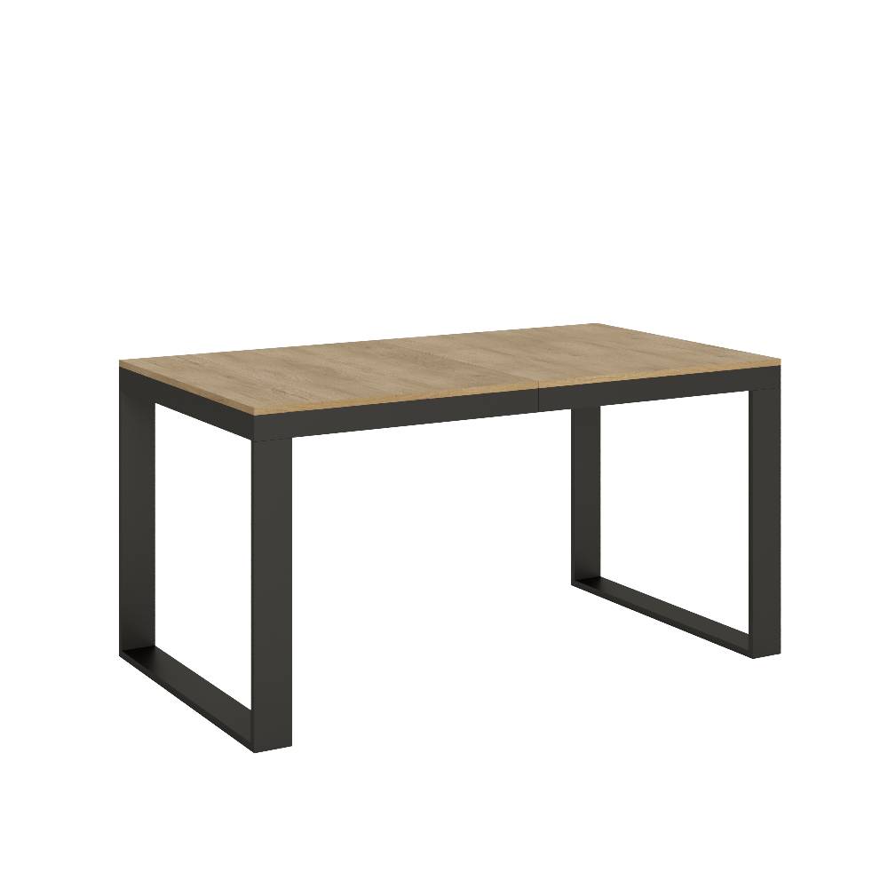 Itamoby Tavolo Tecno Evolution piano Quercia Natura 90×160 Allungato 90×420 telaio Antracite