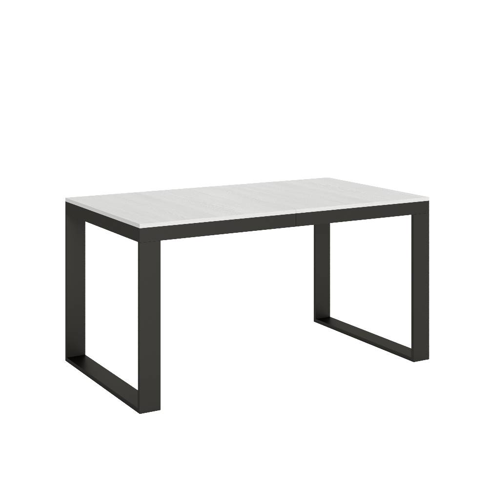 Itamoby Tavolo Tecno Evolution piano Bianco Frassino 90×160 Allungato 90×420 telaio Antracite