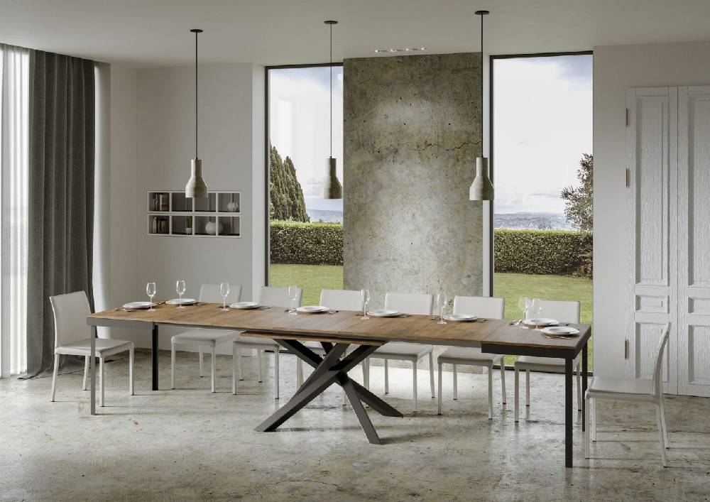 Itamoby Tavolo Volantis Evolution piano Noce 90×180 Allungato 440 telaio Antracite Cyber Monday