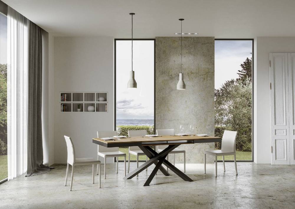 Itamoby Tavolo Volantis Evolution piano Quercia Natura 90×160 Allungato 420 telaio Antracite Offerta Anniversario