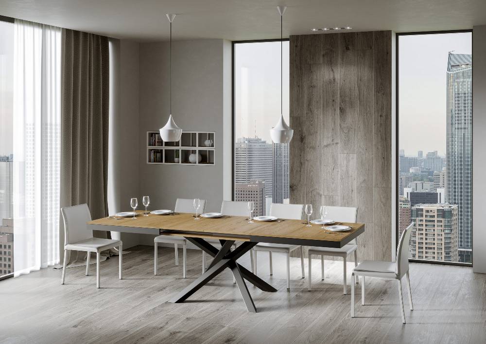 Itamoby Tavolo Volantis Evolution piano Quercia Natura 90×160 Allungato 420 telaio Antracite Offerta Anniversario
