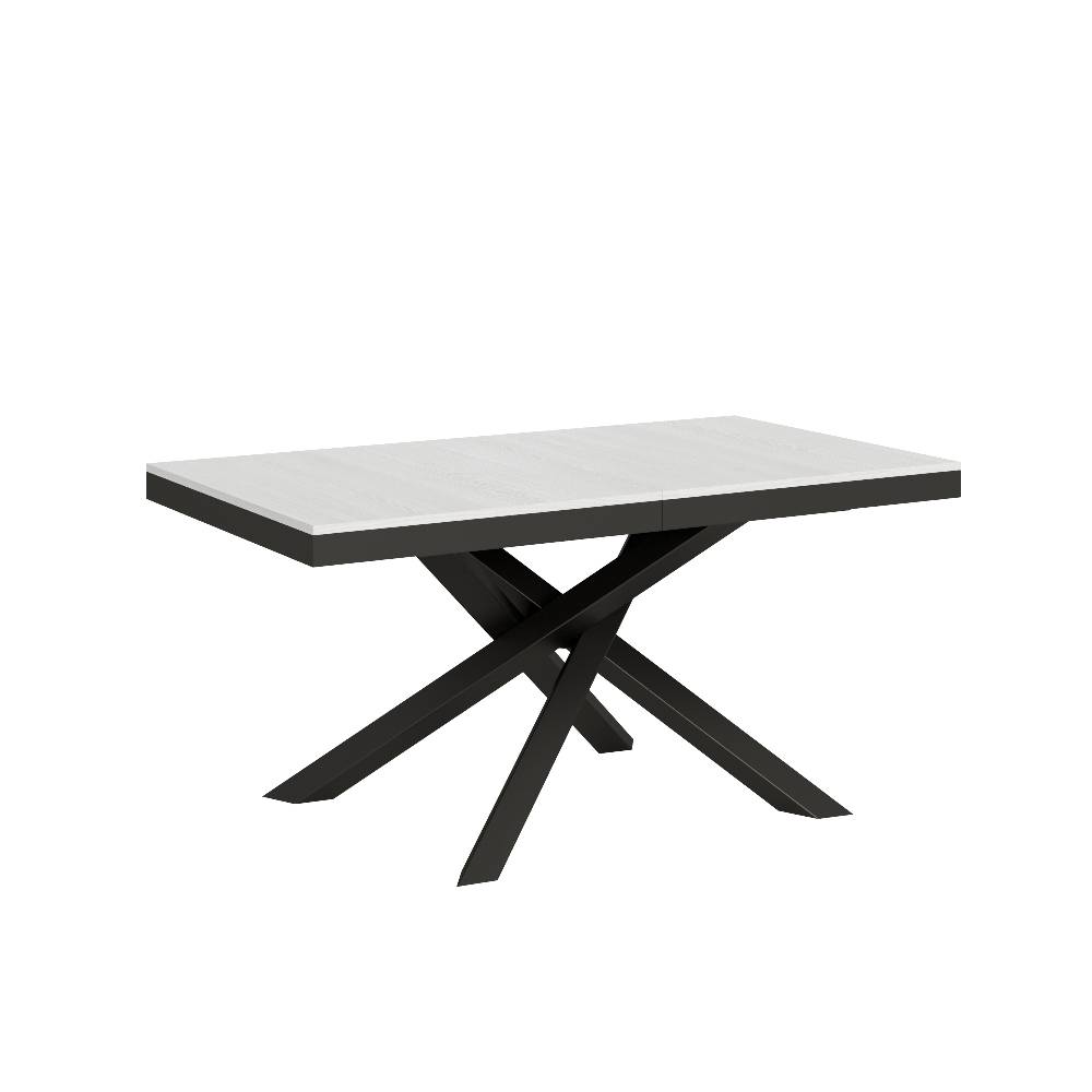 Itamoby Tavolo Volantis Evolution piano Bianco Frassino 90×160 Allungato 420 telaio Antracite