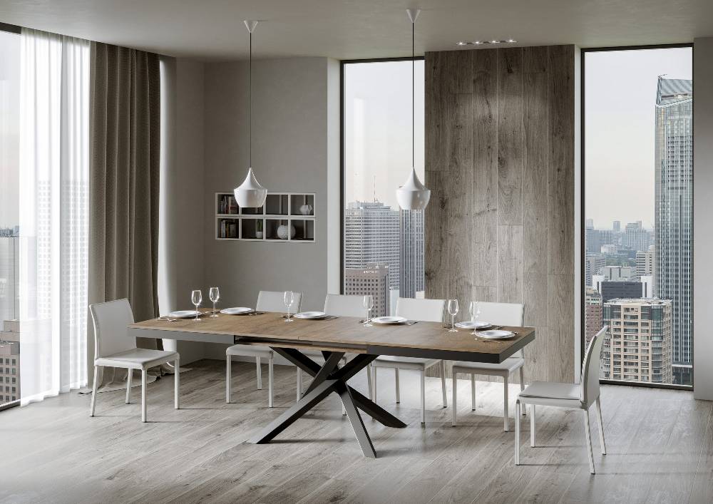 Itamoby Tavolo Volantis Evolution piano Noce 90×160 Allungato 264 telaio Antracite Nuovi prodotti
