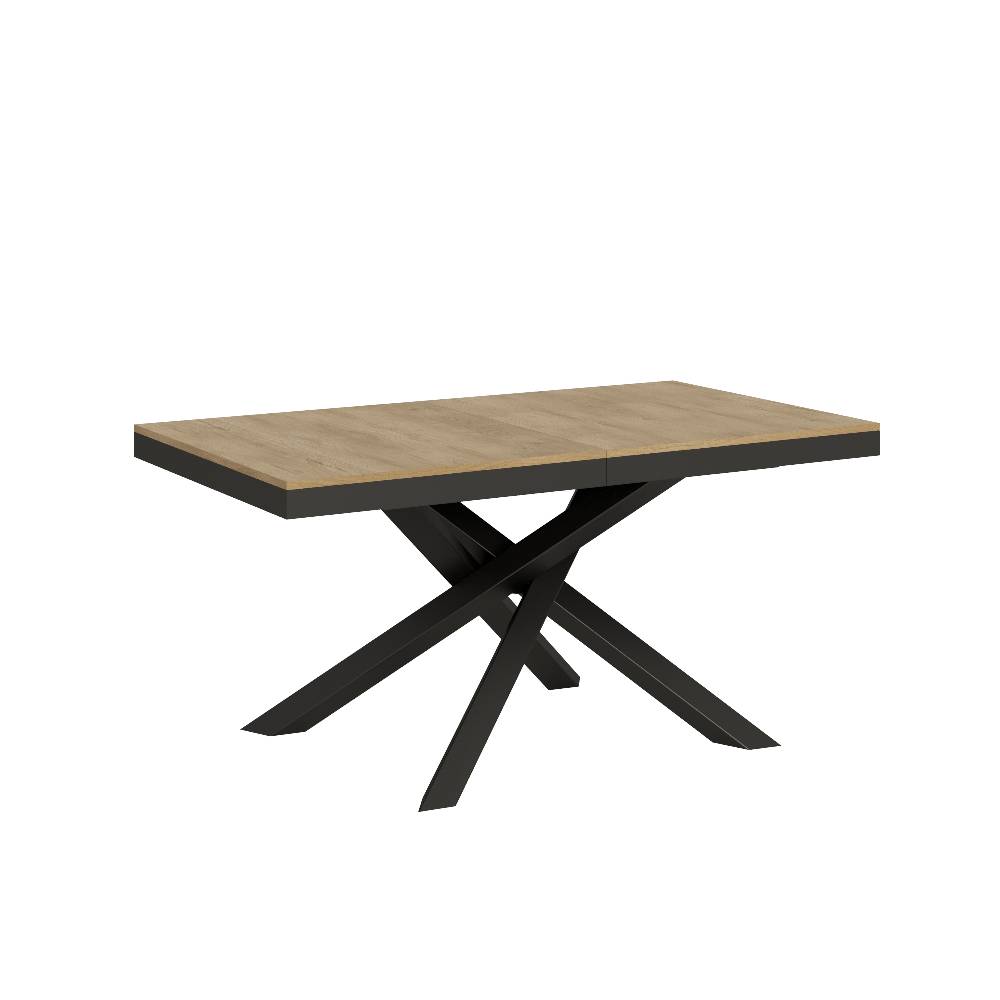 Itamoby Tavolo Volantis Evolution piano Quercia Natura 90×160 Allungato 264 telaio Antracite