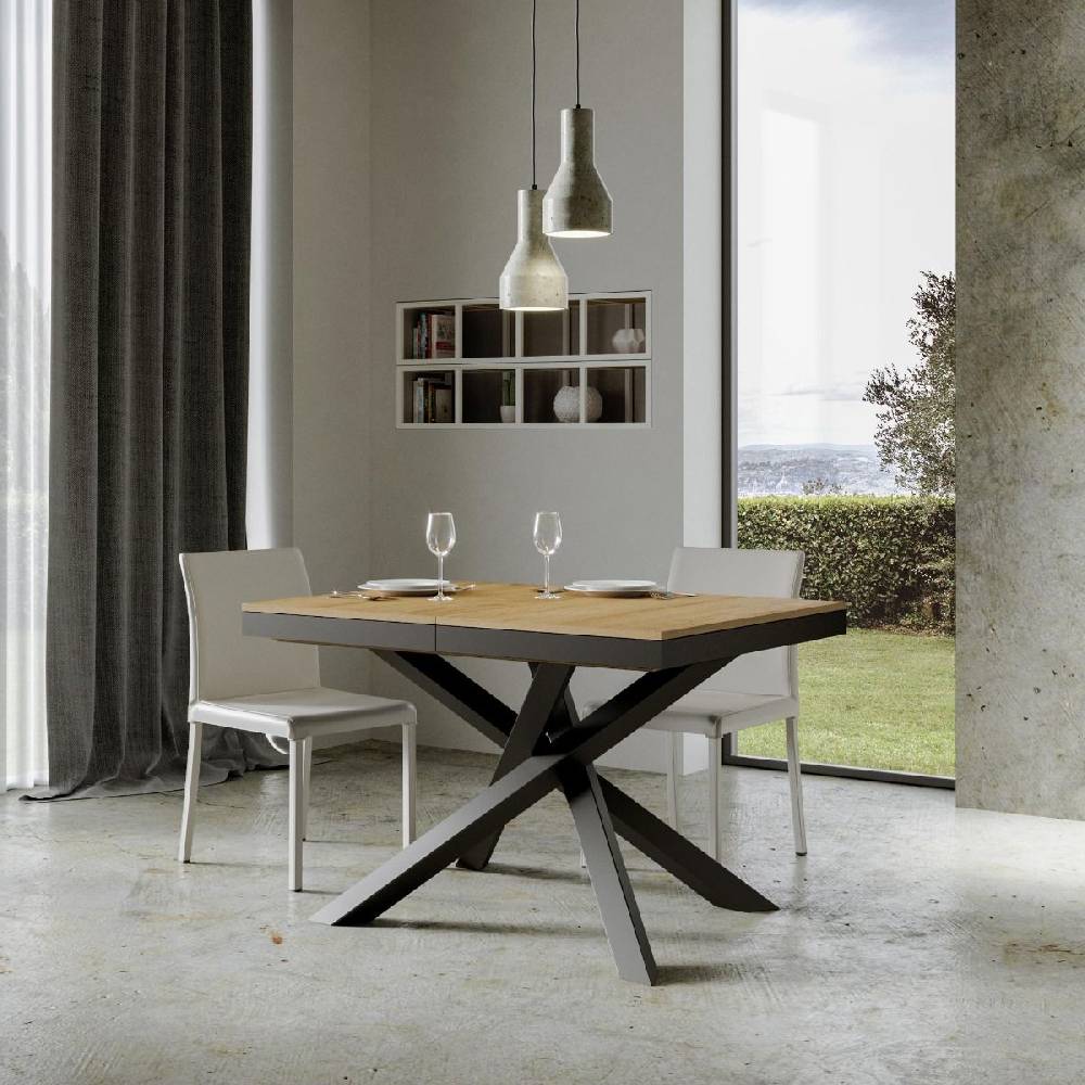 Itamoby Tavolo Volantis Evolution piano Quercia Natura 90×120 Allungato 224 telaio Antracite Offerte speciali