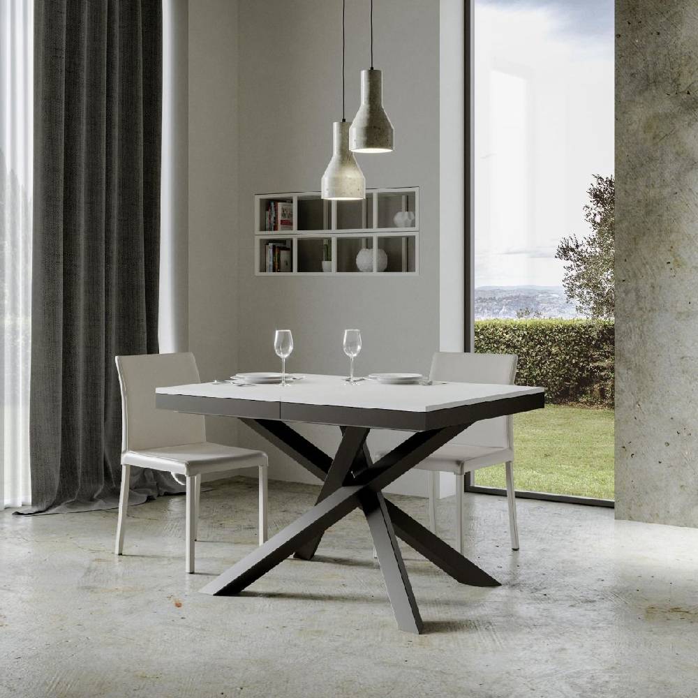 Itamoby Tavolo Volantis Evolution piano Bianco Frassino 90×120 Allungato 224 telaio Antracite Enormi risparmi