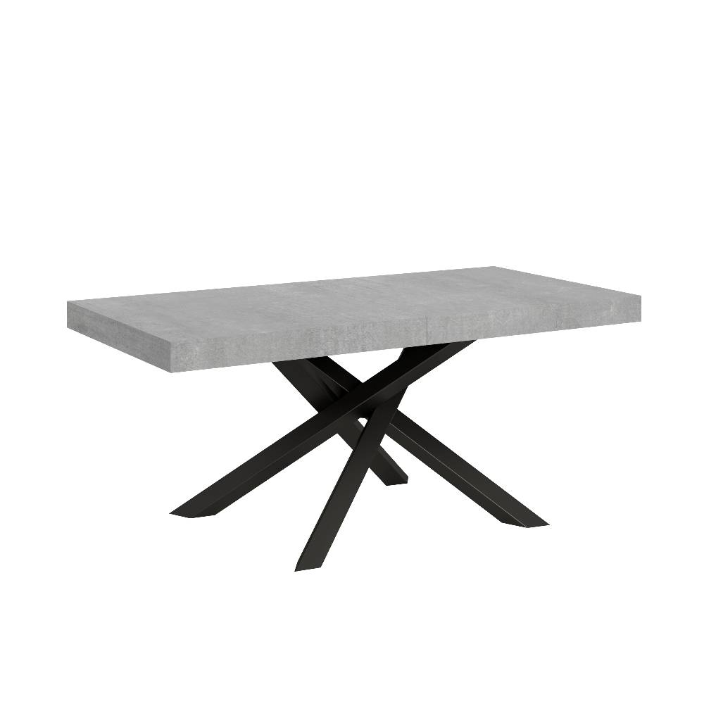 Itamoby Tavolo Volantis Allungabile piano Cemento 90×180 Allungato 440 telaio Antracite