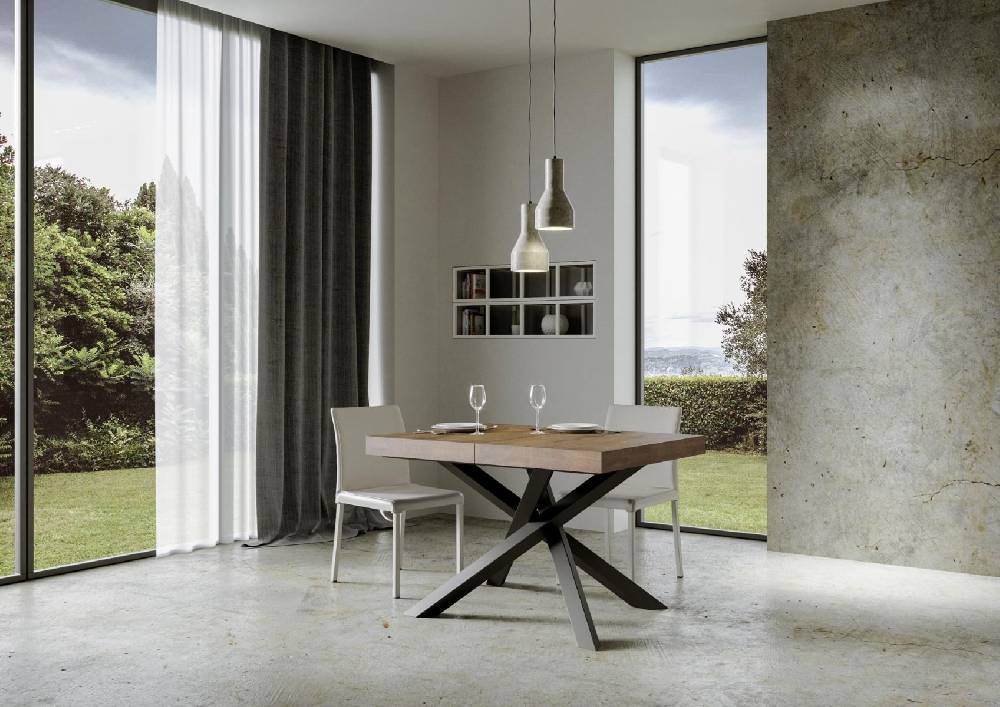 Itamoby Tavolo Volantis Allungabile piano Noce 90×130 Allungato 390 telaio Antracite Latest stili