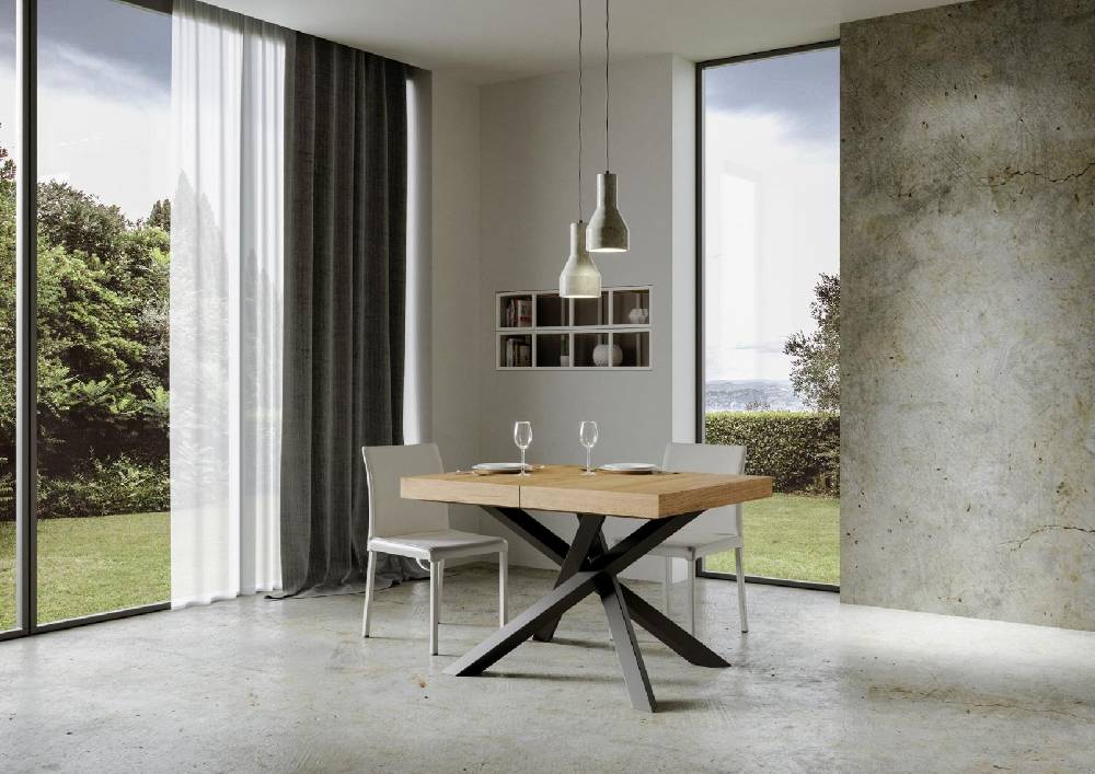 Itamoby Tavolo Volantis Allungabile piano Quercia Natura 90×130 Allungato 390 telaio Antracite Ultimo giorno