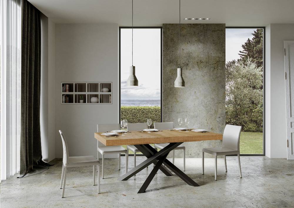 Itamoby Tavolo Volantis Allungabile piano Quercia Natura 90×180 Allungato 284 telaio Antracite Fino al 65% di sconto