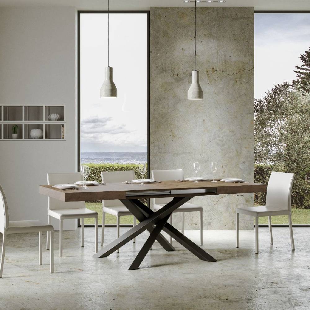 Itamoby Tavolo Volantis Allungabile piano Noce 90×160 Allungato 264 telaio Antracite Offerta speciale della fabbrica