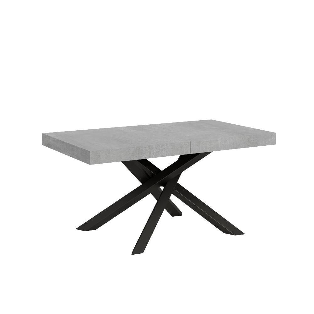 Itamoby Tavolo Volantis Allungabile piano Cemento 90×160 Allungato 264 telaio Antracite