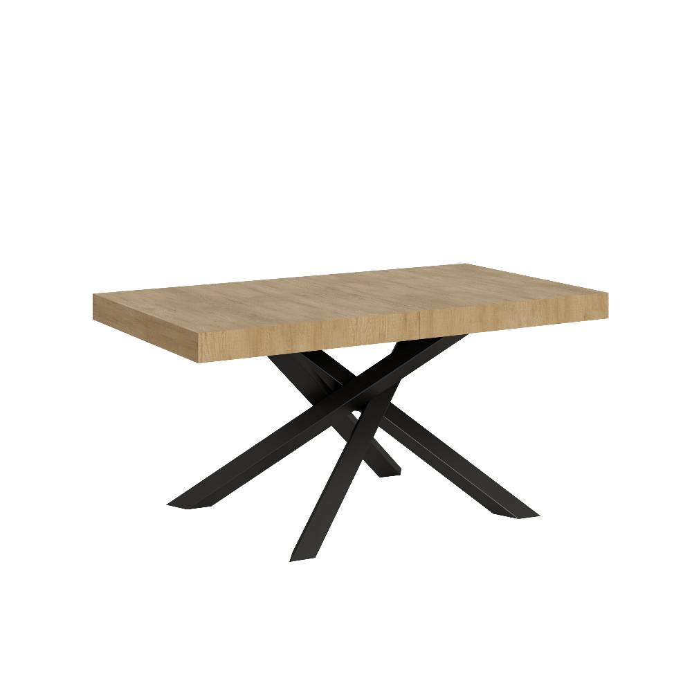Itamoby Tavolo Volantis Allungabile piano Quercia Natura 90×160 Allungato 264 telaio Antracite