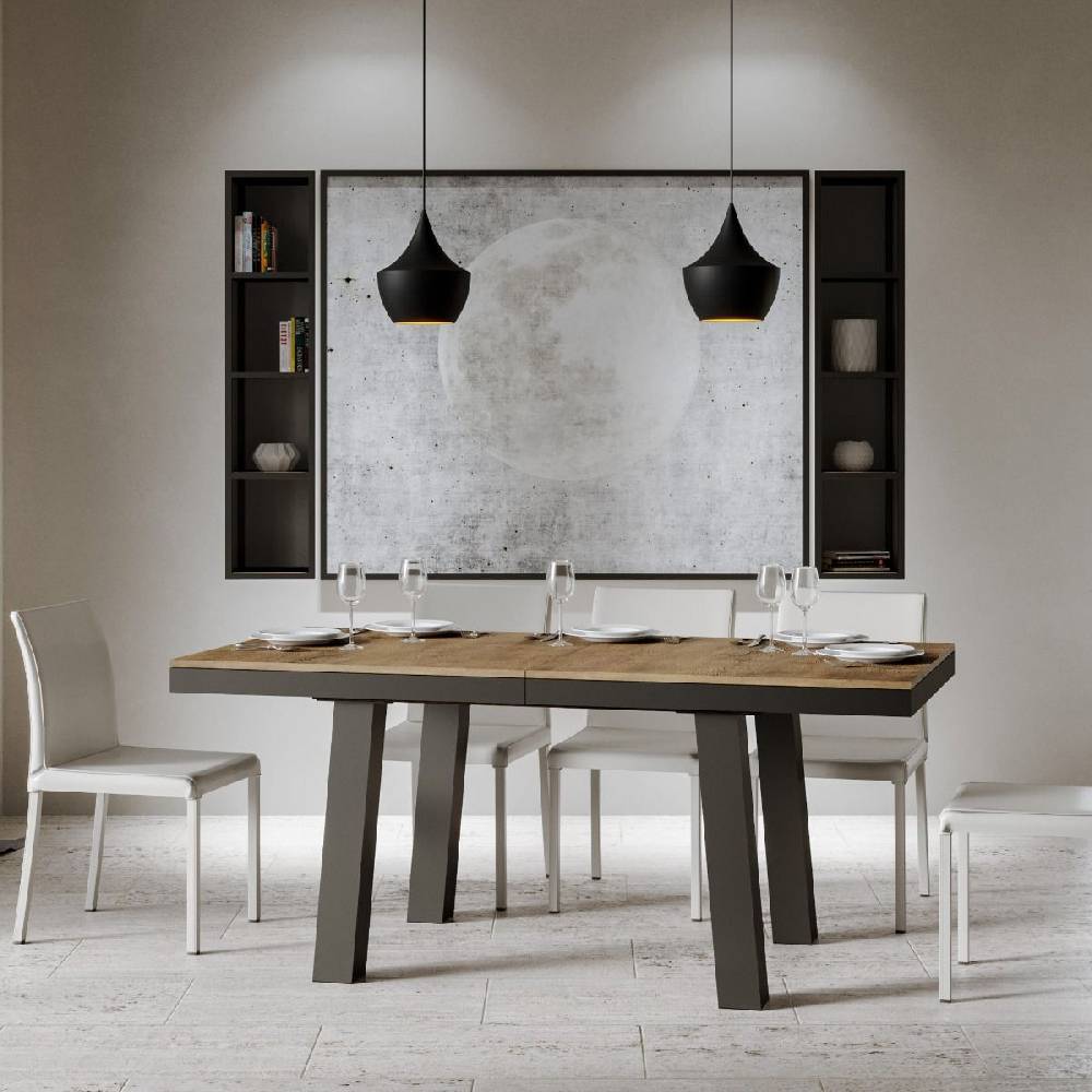 Itamoby Tavolo Bridge Evolution piano Noce 90×160 Allungato 264 telaio Antracite Promozione
