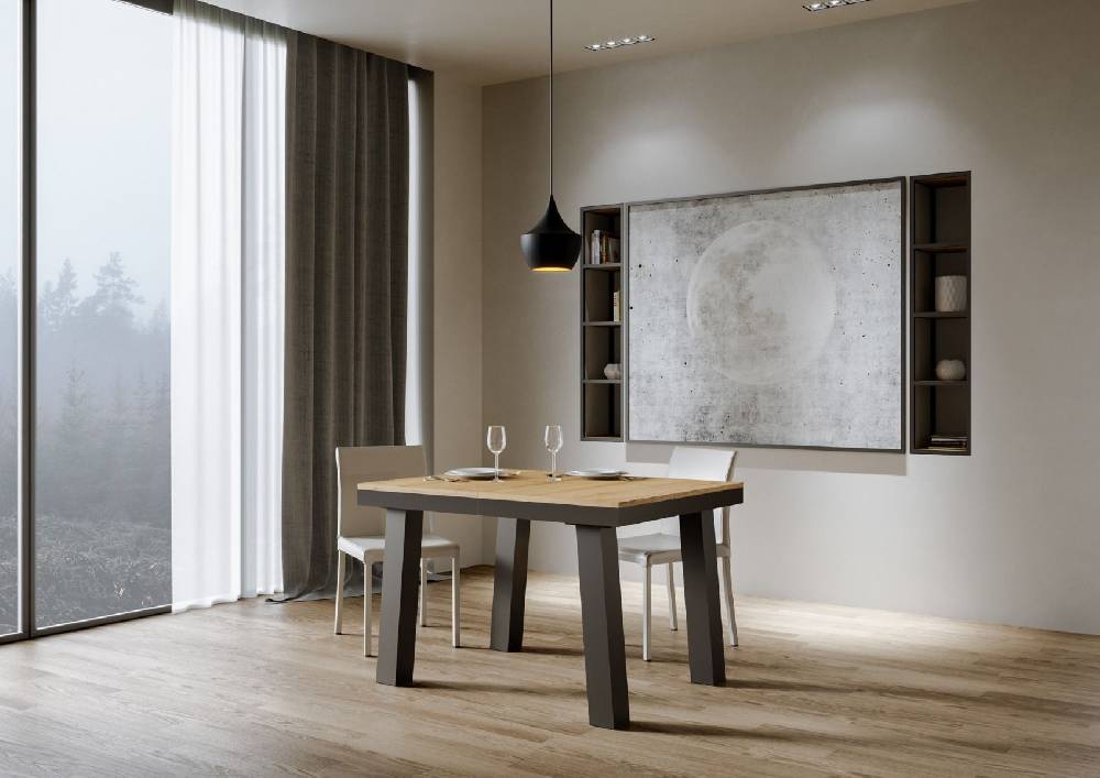Itamoby Tavolo Bridge Evolution piano Quercia Natura 90×120 Allungato 224 telaio Antracite Acquista Ora