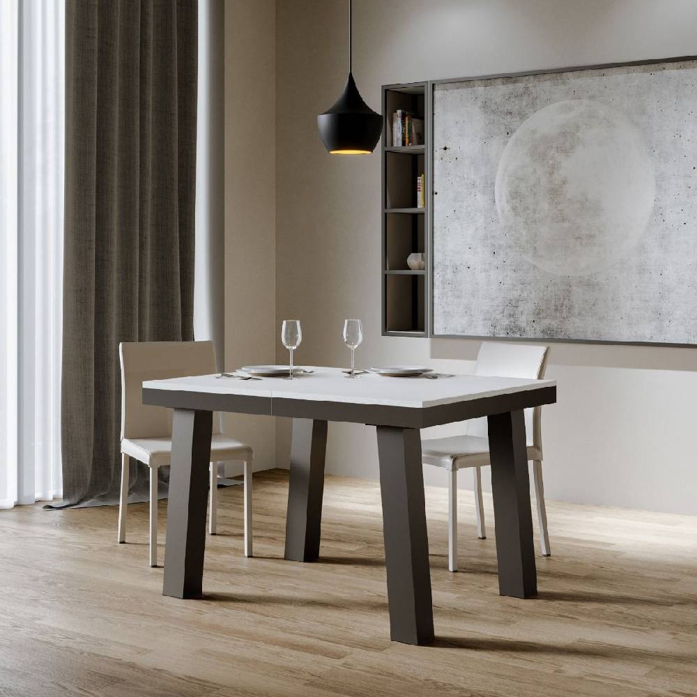 Itamoby Tavolo Bridge Evolution piano Bianco Frassino 90×120 Allungato 224 telaio Antracite Consegna Veloce