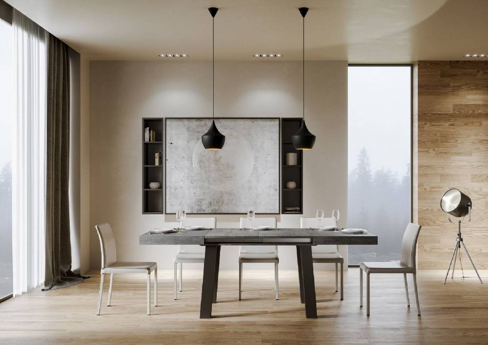 Itamoby Tavolo Bridge Allungabile piano Cemento 90×180 Allungato 440 telaio Antracite Fino Al -60%