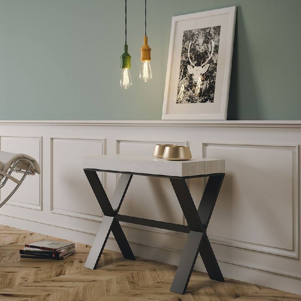 Itamoby Consolle Xenia Premium Bianco Frassino telaio Antracite Flash Sale