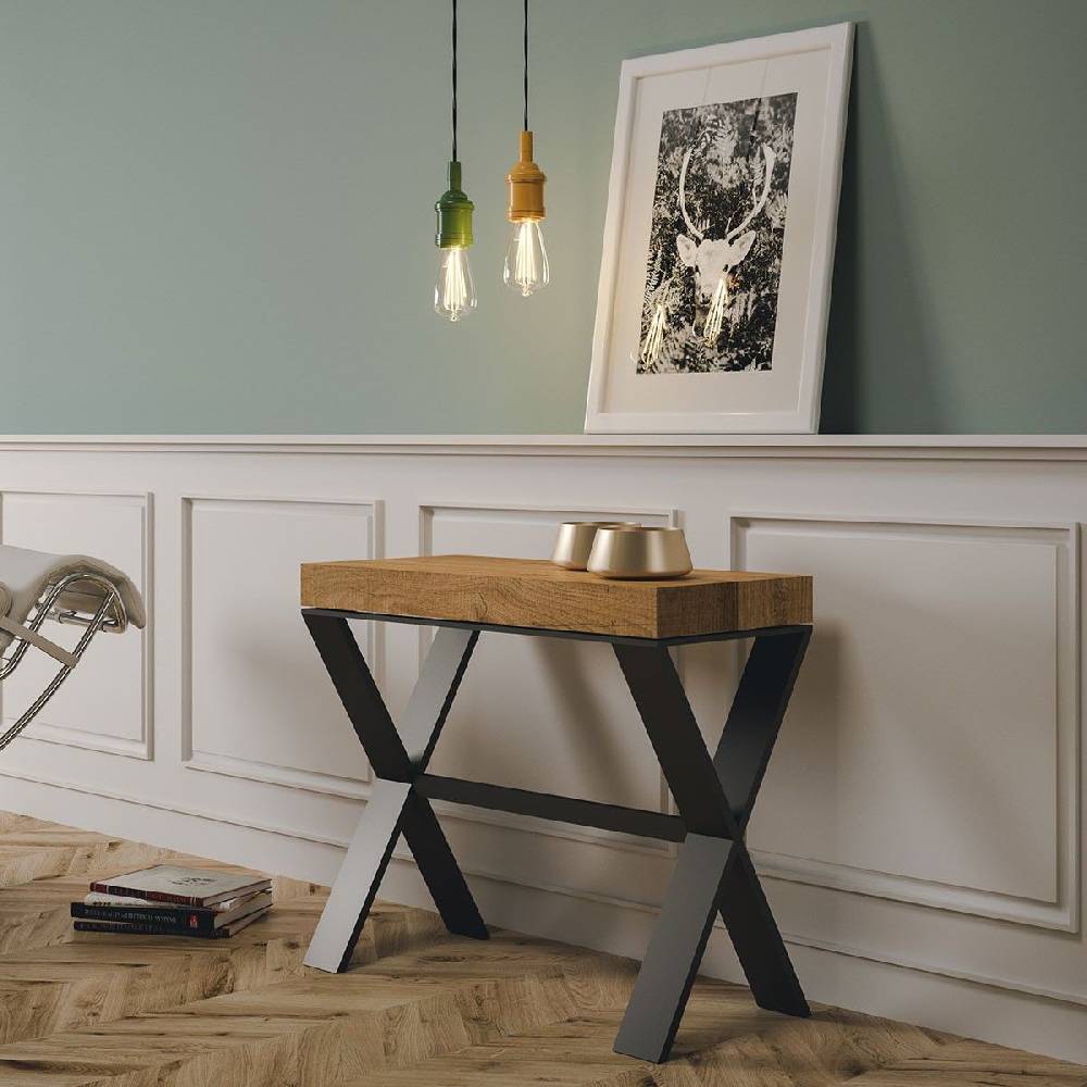 Itamoby Consolle Xenia Small Premium Quercia Natura telaio Antracite Offerta San Valentino