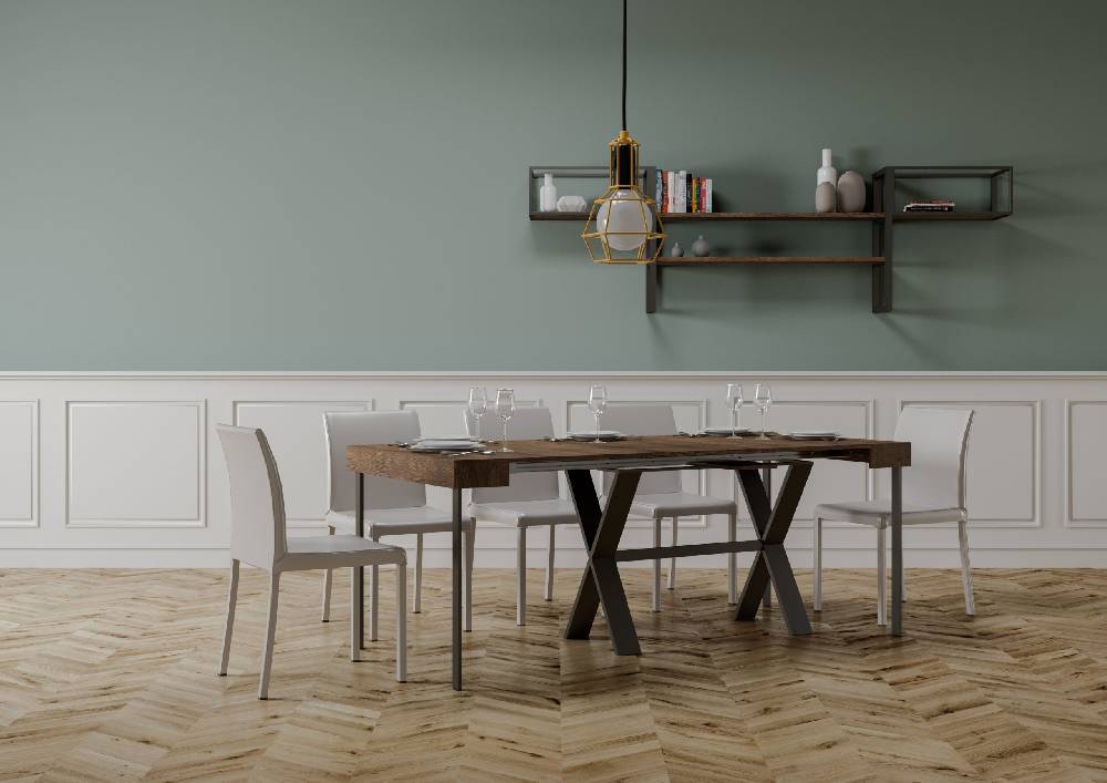 Itamoby Consolle Xenia Small Noce telaio Antracite Smaltimento dello stoccaggio