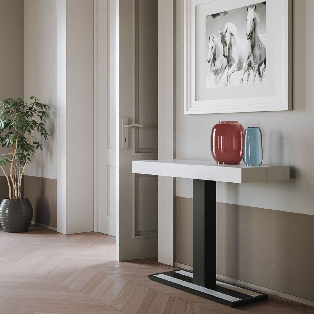 Itamoby Consolle Capital Small Premium Bianco Frassino telaio Antracite Promozione temporanea