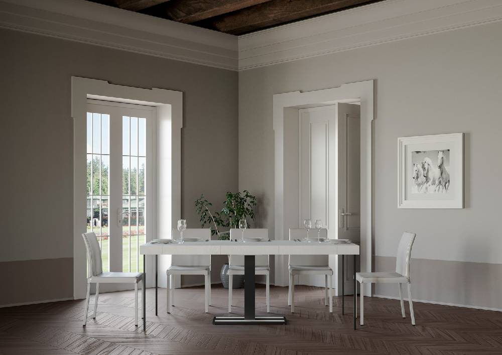 Itamoby Consolle Capital Small Premium Bianco Frassino telaio Antracite Promozione temporanea