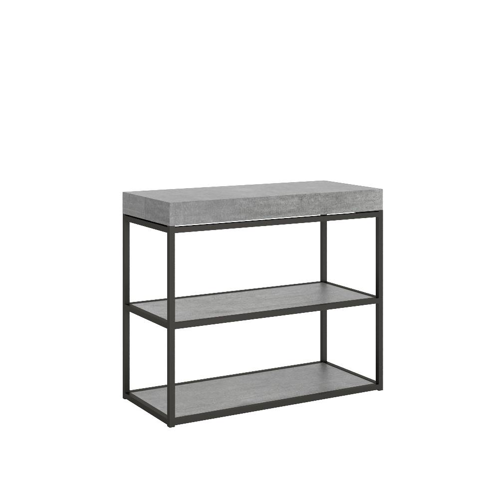 Itamoby Consolle Plano Premium Cemento telaio Antracite