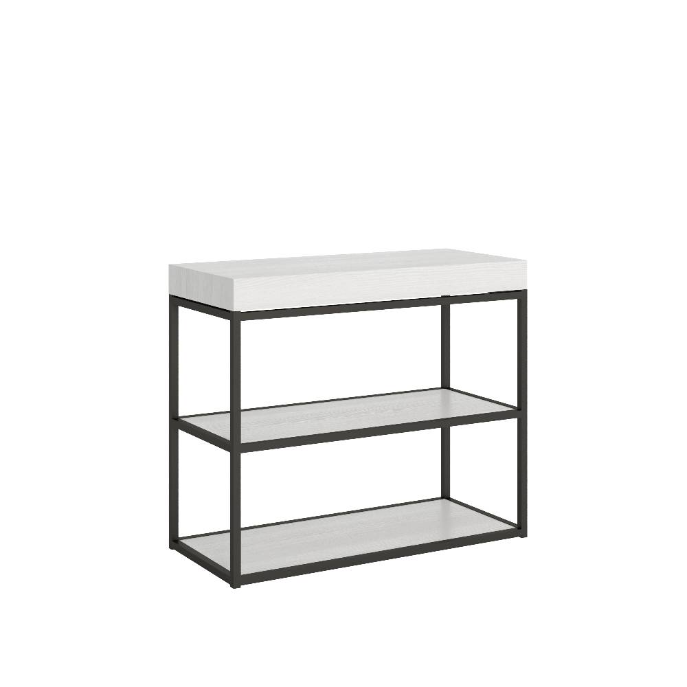 Itamoby Consolle Plano Premium Bianco Frassino telaio Antracite