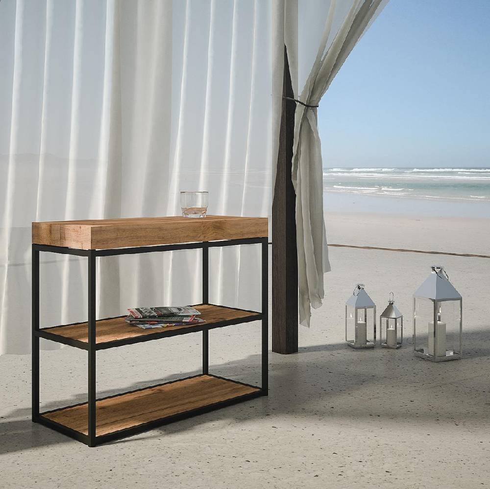 Itamoby Consolle Plano Abete Tinto telaio Antracite 50% di sconto con spedizione gratuita