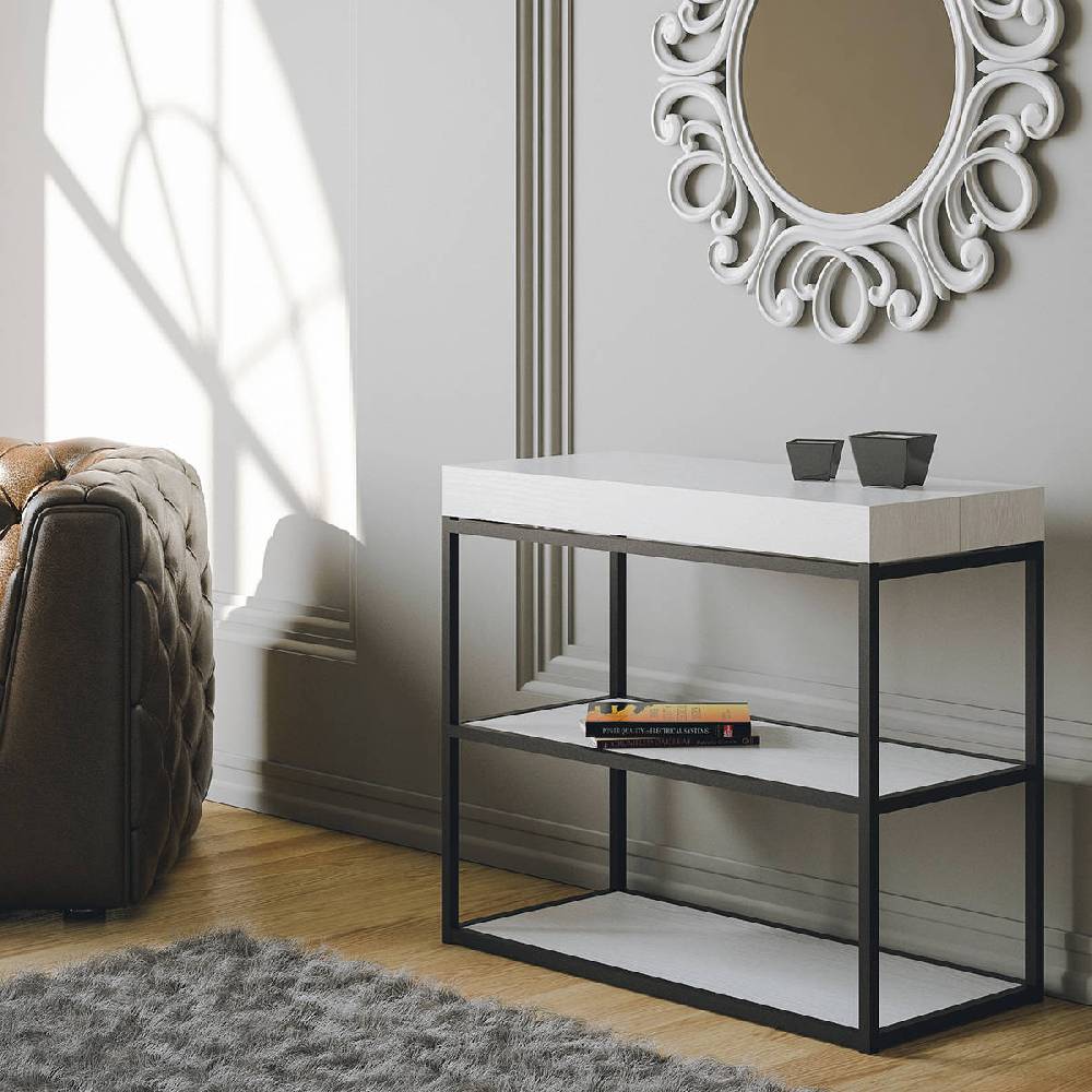 Itamoby Consolle Plano Bianco Frassino telaio Antracite Esporta salva