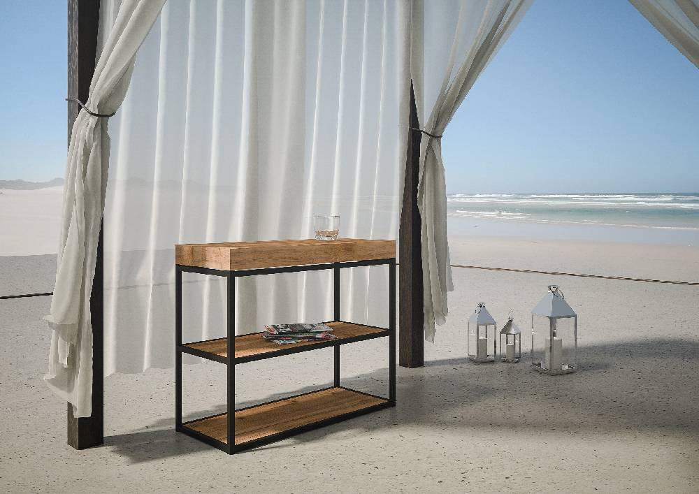Itamoby Consolle Plano Small Premium Abete Tinto telaio Antracite Black Friday Prezzi