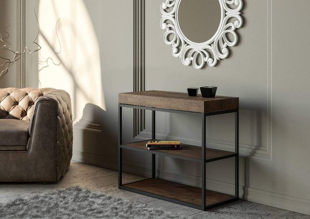 Itamoby Consolle Plano Small Premium Noce telaio Antracite In vendita