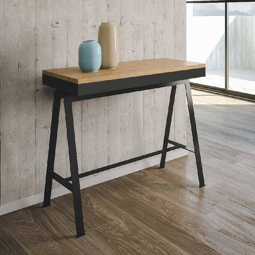 Itamoby Consolle Banco Evolution Small Quercia Natura telaio Antracite Consegna Veloce