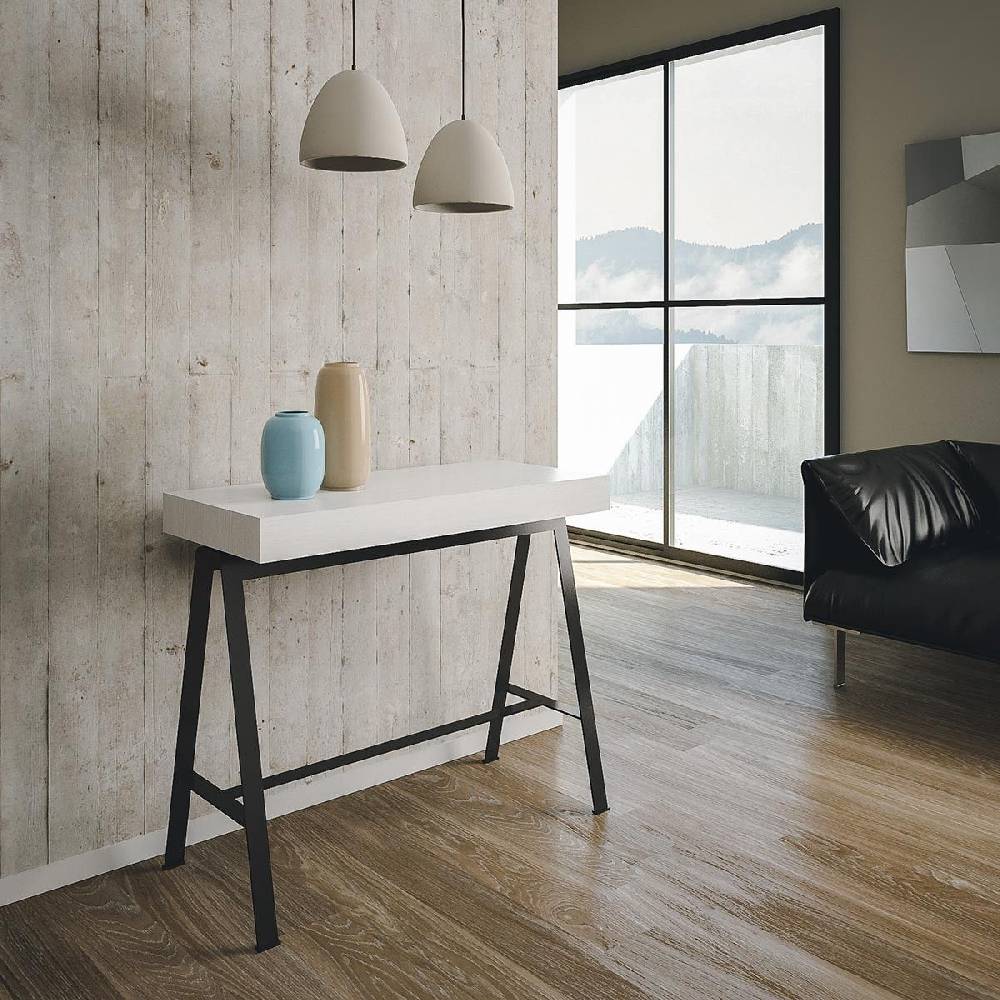 Itamoby Consolle Banco Premium Bianco Frassino telaio Antracite Affare Del Giorno
