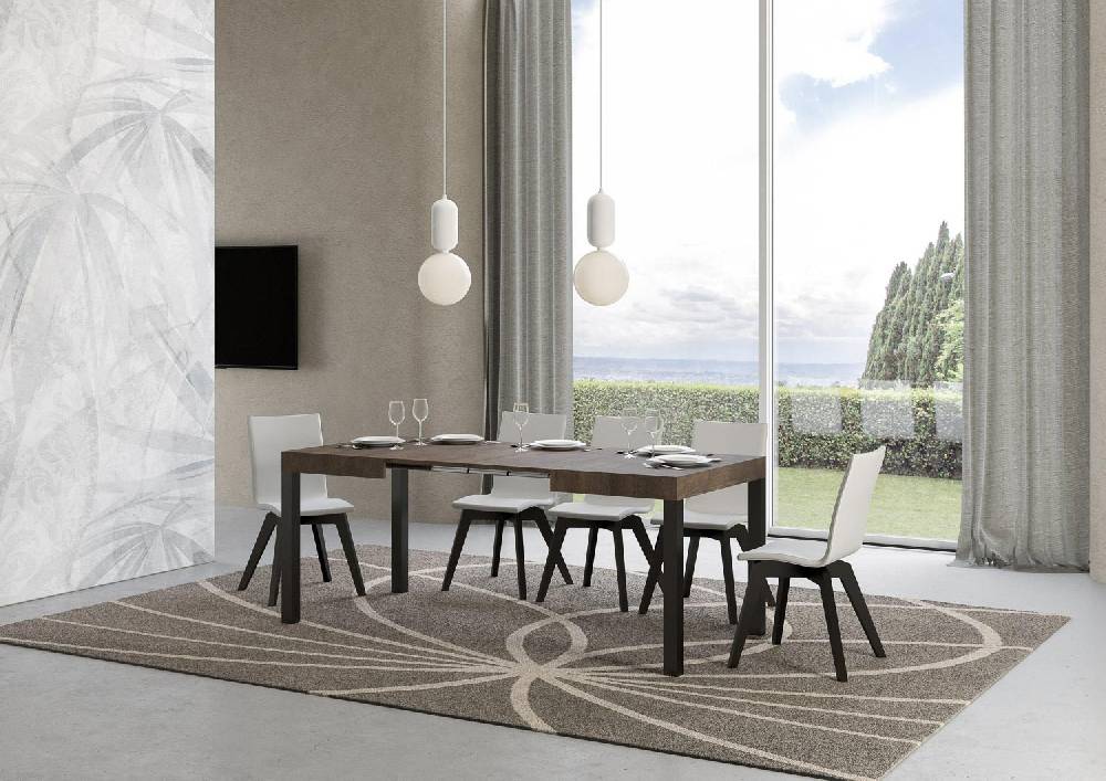Itamoby Tavolo everyday piano noce cm. 70×110 telaio allungabile fino a 194 Antracite Offerta Anniversario