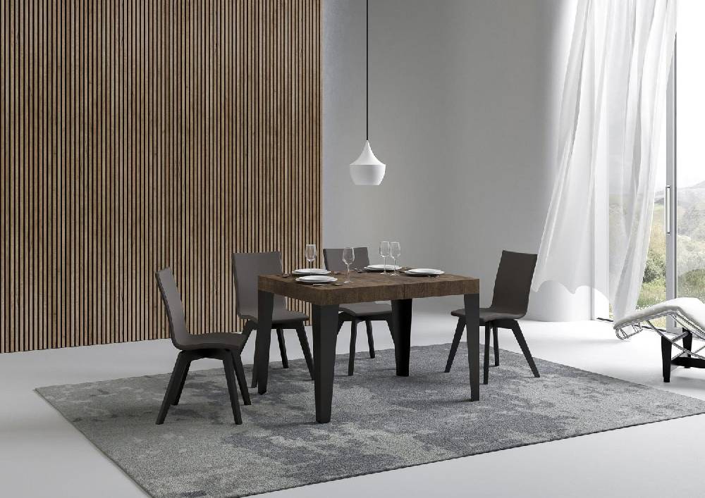 Itamoby Tavolo Flame piano noce cm. 80×120 telaio allungabile fino a 204 Antracite Latest fashion